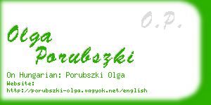 olga porubszki business card
